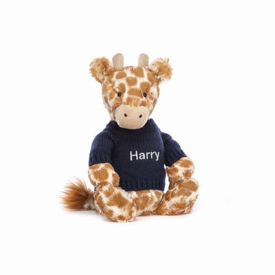 Jellycat Bashful Giraffe with Navy Jumper | PN3187526